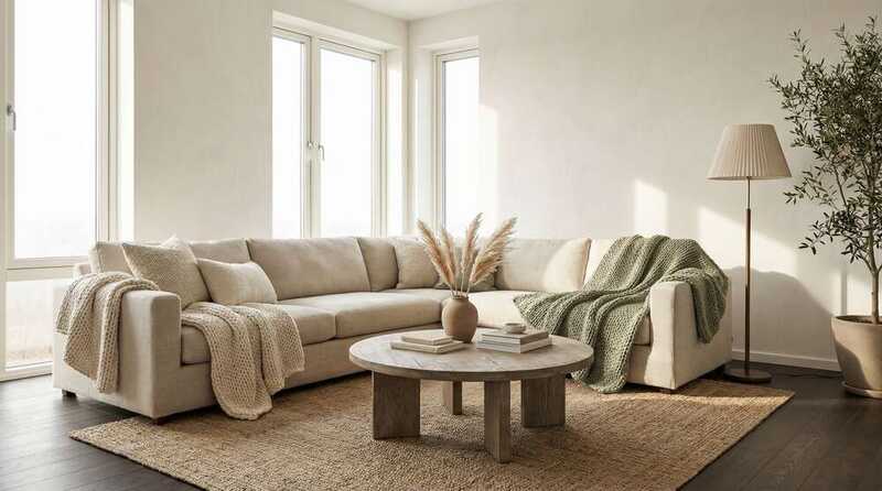 Elegant living room with expensive-looking decor found at budget prices