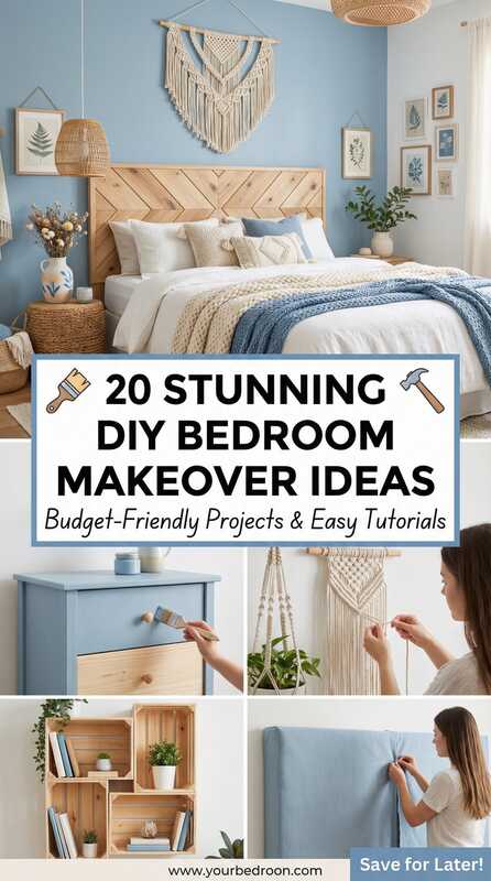 20 Stunning DIY Bedroom Makeover Ideas Pinterest graphic