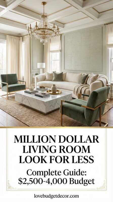 Million Dollar Living Area Decor Look for Less - Pinterest Pin