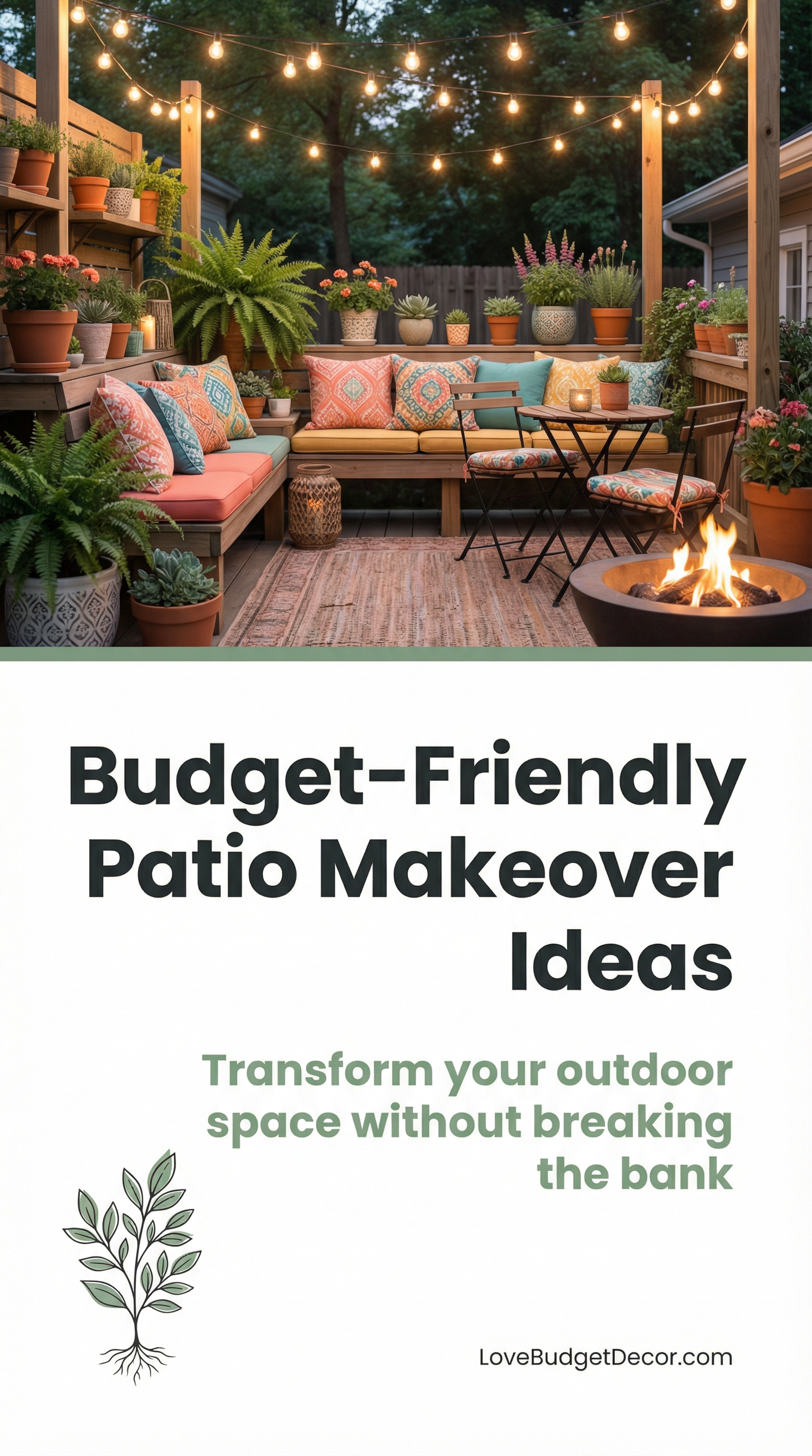 Budget-Friendly Patio Makeover Ideas - Pinterest Pin